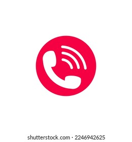 red and white call and phone icon