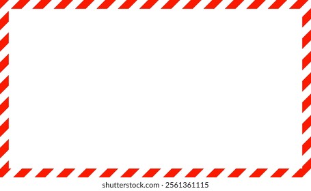 Red White Candy Cane Christmas Decorative Frame Vector Illustration