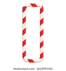 Red and white candy cane forming the letter o, perfect for christmas themed designs