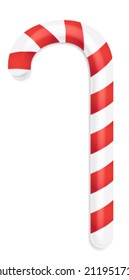 Red and white candy cane vector isolated