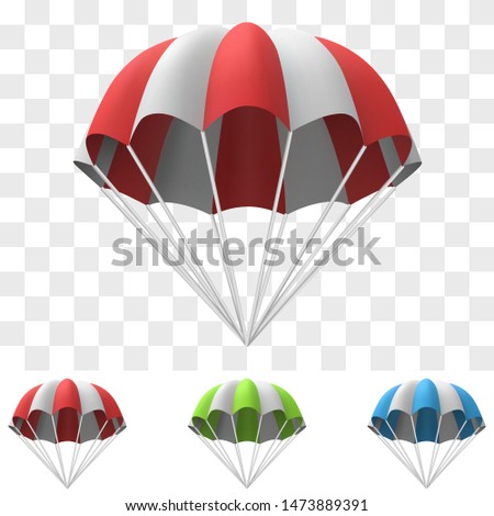 Red and White Cartoon Parachute Template