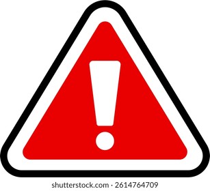 Red and White Caution Sign Symbol Design