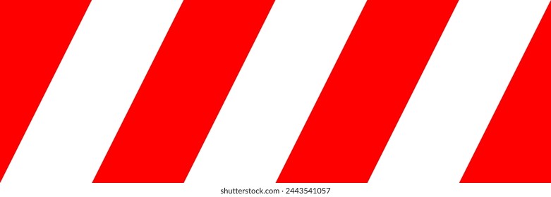 Red and white caution tape, barricade tape seamless striped pattern or texture. EPS 10 vector illustration.