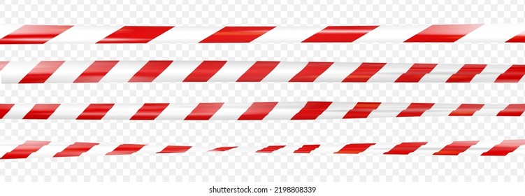 Red and white caution tape, Vector illustration