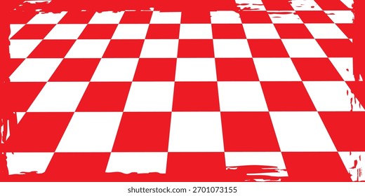 Tablero de ajedrez rojo y blanco. moderno