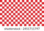 Red and white checkerboard. Pattern seamless vector