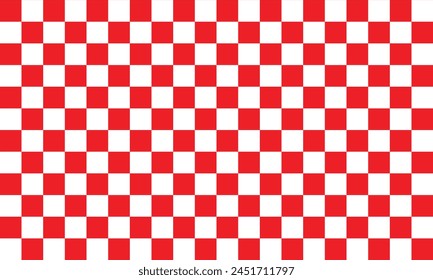 Red and white checkerboard. Pattern seamless vector