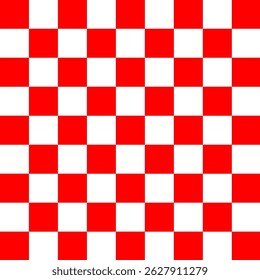Red and white checkerboard pattern. Seamless vector design suitable for fashion, home wares and branding