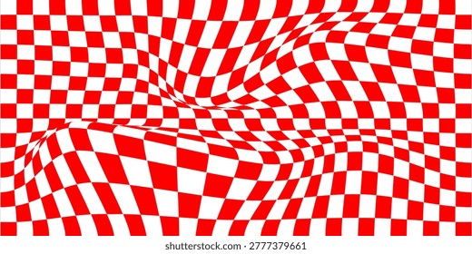 Red and white checkerboard pattern. Seamless vector design suitable for fashion, home wares and branding