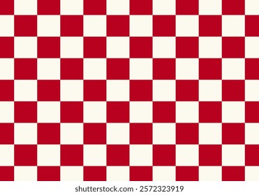 Red and white checkered background Space for selling products, backdrop, wallpaper, background, text. Vintage style background. Vector illustration.