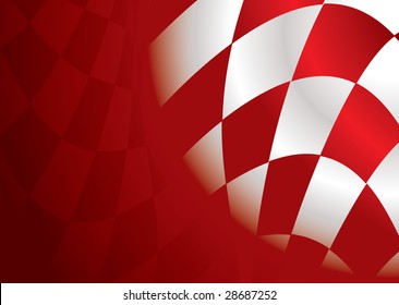 Red and white checkered flag background with room to add text