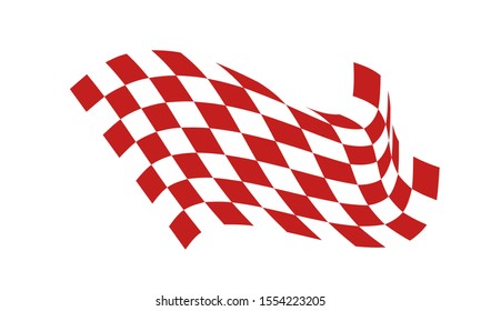 Red & White Checkered Flag, Race flag logo icon, modern simple design illustration vector template	