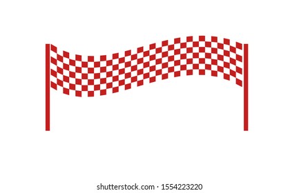 Red & White Checkered Flag, Race flag logo icon, modern simple design illustration vector template	