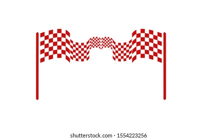 Red & White Checkered Flag, Race flag logo icon, modern simple design illustration vector template	