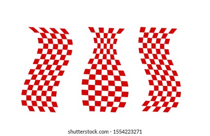 Red & White Checkered Flag, Race flag logo icon, modern simple design illustration vector template	