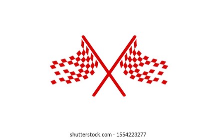 Red White Checkered Flag Race Flag Stock Vector (Royalty Free ...
