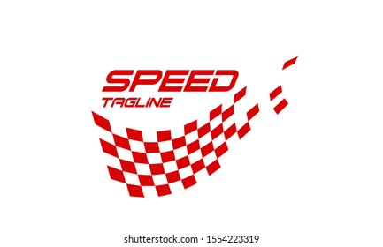 Red & White Checkered Flag, Race flag logo icon, modern simple design illustration vector template	