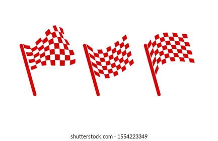 Red & White Checkered Flag, Race flag logo icon, modern simple design illustration vector template	