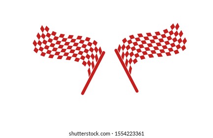 Red & White Checkered Flag, Race flag logo icon, modern simple design illustration vector template	