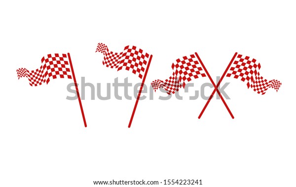 Red & White\
Checkered Flag, Race flag logo icon, modern simple design\
illustration vector\
template	