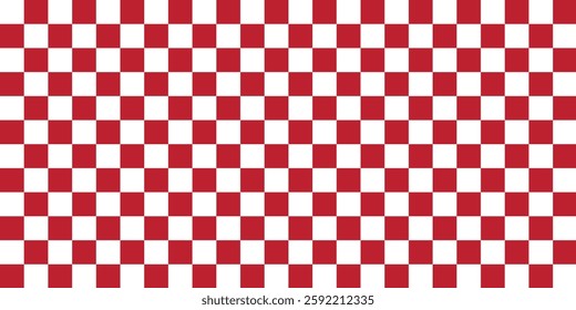Red and white checkered pattern, Checkerboard seamless pattern
