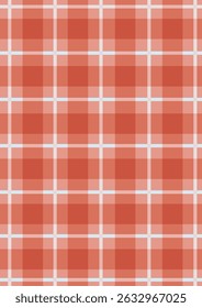 Padrão xadrez vermelho e branco. Modelo de design de tecido Gingham. 