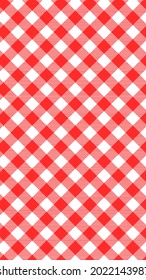 Red and white checkered picnic tablecloth