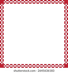 Red and white checkered square frame border