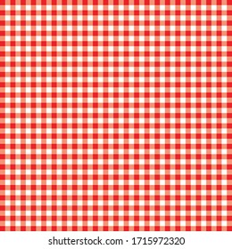 Red, white checkered table cloth, vector