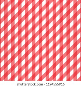 Red and white checkered tablecloth banner.Texture for : plaid, tablecloths, clothes, shirts, dresses, paper, bedding, blankets, quilts and other textile products. Vector illustration.