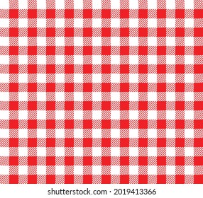 Red and white checkers pattern seamless. plaid for fabric, backdrop, wallpaper, wrapping paper. Chequered background. vector illustration in flat style modern design.