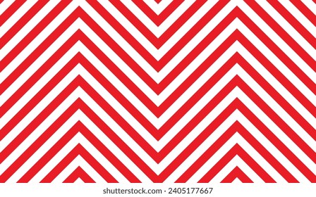 Red And White Chevron Seamless Pattern Background. Vector Illustration