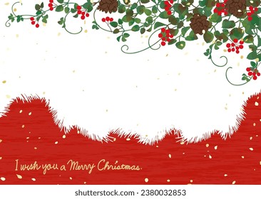 Red and white Christmas background vector illustration reminiscent of Santa Claus
