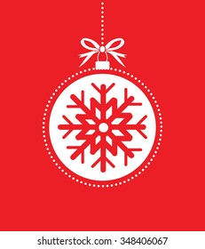 red and white christmas ball ball