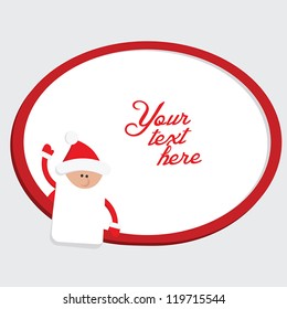 Red and white christmas border with Santa Claus