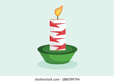 Decoración de vectores de velas de Navidad rojas y blancas