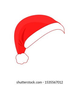 red white Christmas hat, icon, vector