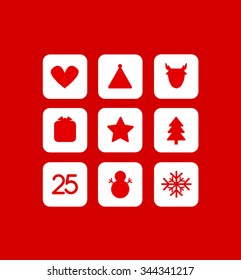 Red white Christmas icon 