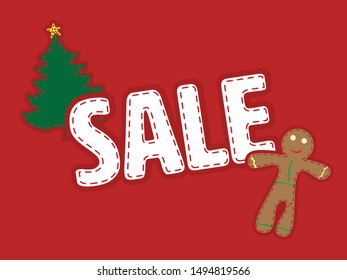 Red and White Christmas Sale banner