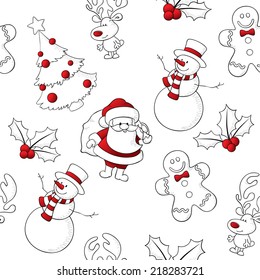 Red and white, christmas seamless wallpaper, or wrapping paper.
