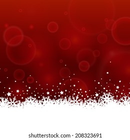 red white christmas snow eps10 vector background with glowing stars 