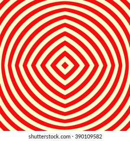 Red white circle abstract vortex background. Hypnotic spiral wallpaper. Vector illustration