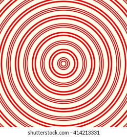 Red white circle abstract vortex background. Hypnotic spiral wallpaper. Vector illustration