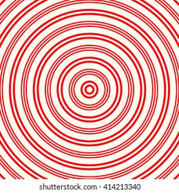 Red white circle abstract vortex background. Hypnotic spiral wallpaper. Vector illustration