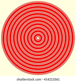 Red white circle abstract vortex background. Hypnotic spiral wallpaper. Vector illustration