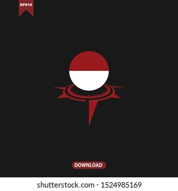 Red White Circle Combine Compass Idea Icon Logo Design Element