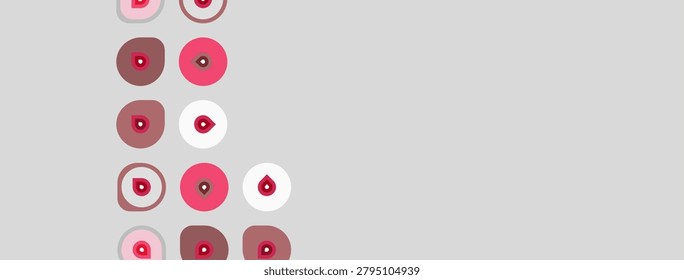 Círculos rojos y blancos