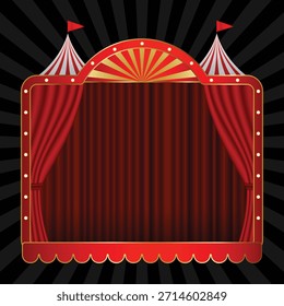 Quadro de circo vermelho e branco Funfair e carnaval, com fundo escuro