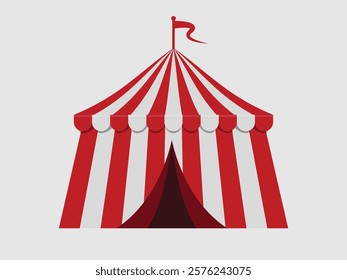 red and white circus tent vector illustration