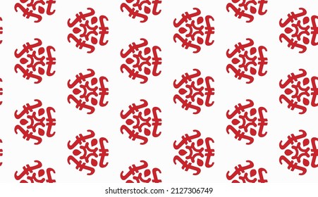 Red and white color seamless pattern texture and template. Multicolored. Colorful ornamental graphic design. Colored mosaic ornaments. Vector illustration. EPS10.
